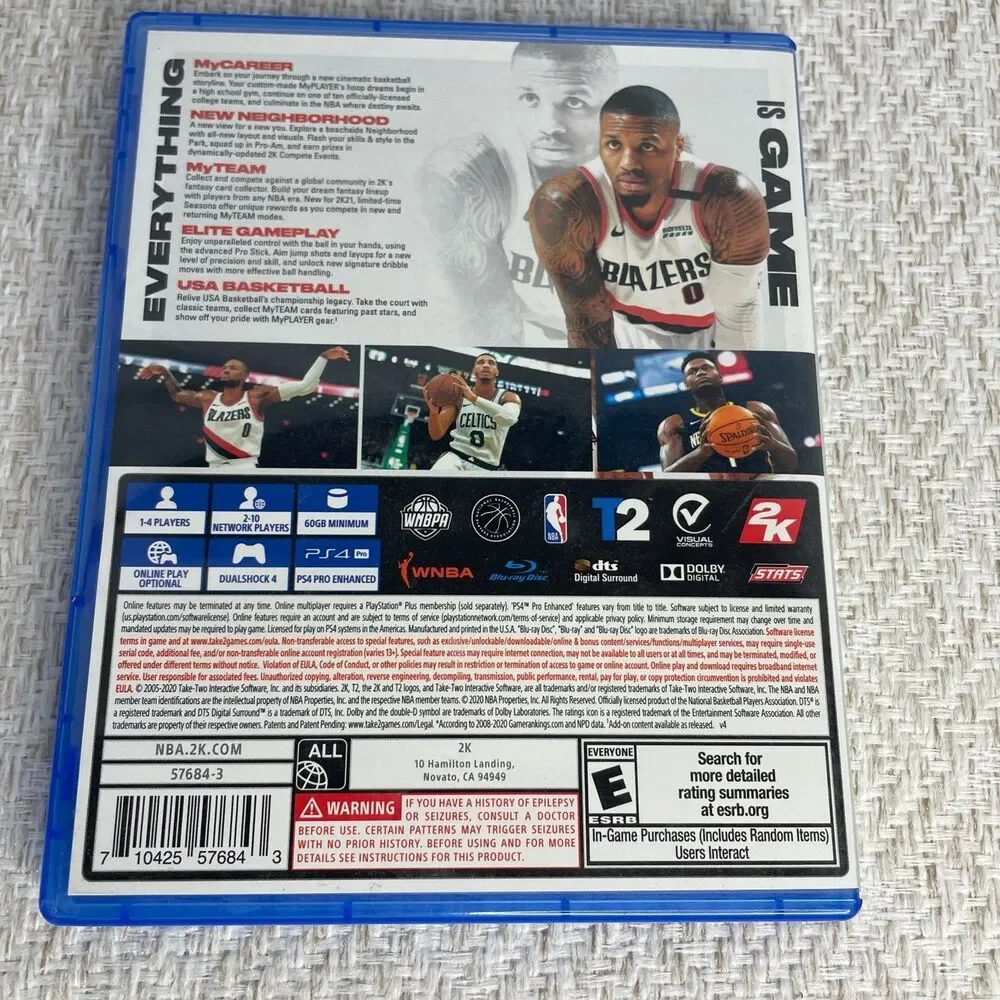 NBA 2K21 for Sony Playstation 4 Tested and Working